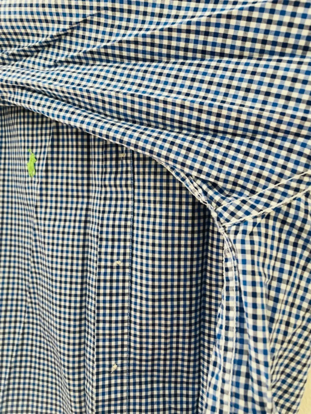NWOT! Ralph Lauren Boy’s Blue Checkered Gingham Cotton Poplin Shirt Sz L/14-16